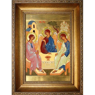 Икона "Святая Троица" (стеклопечать)